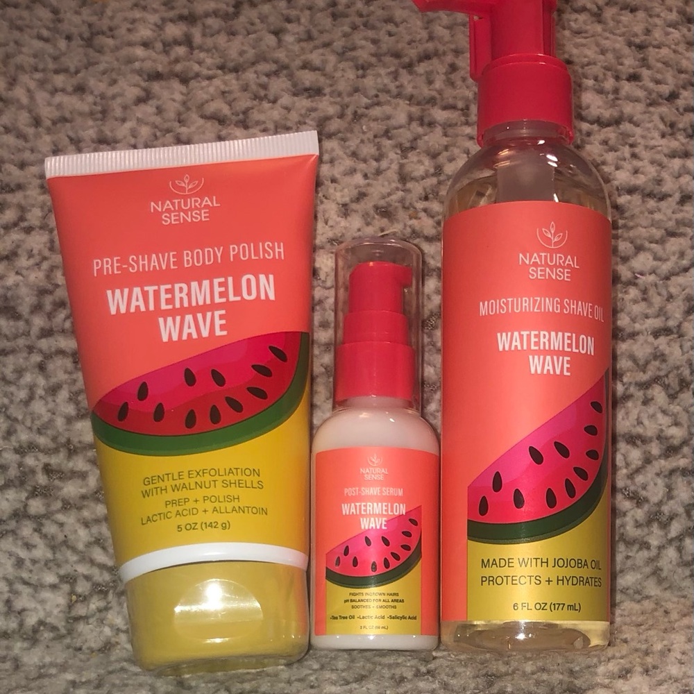 Watermelon Wave Shave & Body Set — Polish, Serum & Oil (Set of 3)
